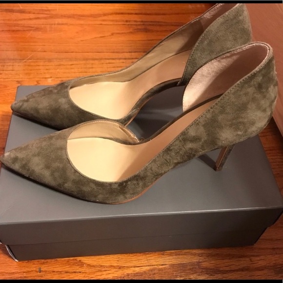 olive green suede heels